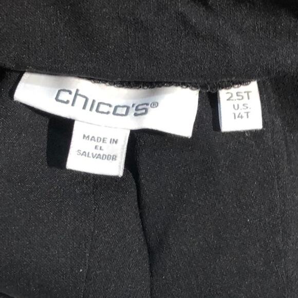 Chico’s So Slimming Black Ankle Pants 2.5 (12/14) Tall Stretch Pull On Work - Picture 4 of 6